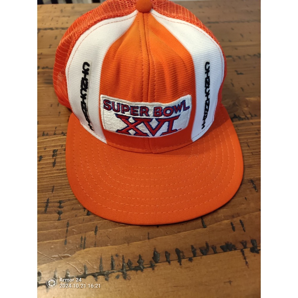 Vintage Rare superbowl super bowl 16 xvI hat cap  1982  Stripes Cincinnati #14